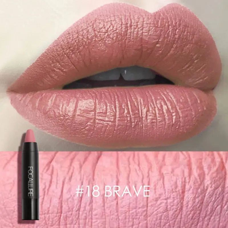 FOCALLURE 27 Colors Waterproof Matte Lipstick Shimmer Metal Moisturizing Long-lasting Lipbalm Lips Makeup Cosmetics for Women