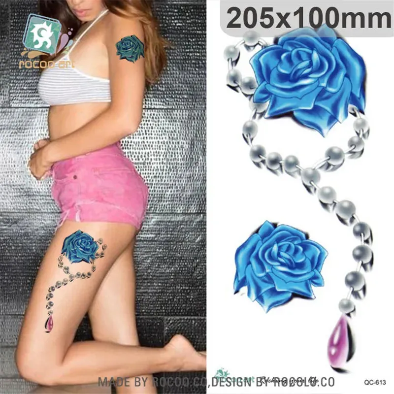 Hot Sale Temporary Waterproof Tattoo Sticker For Women Sexy Black Wedding Bracelet Jewelry Lace QC8503