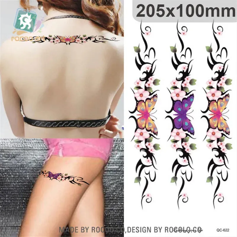 Hot Sale Temporary Waterproof Tattoo Sticker For Women Sexy Black Wedding Bracelet Jewelry Lace QC8503