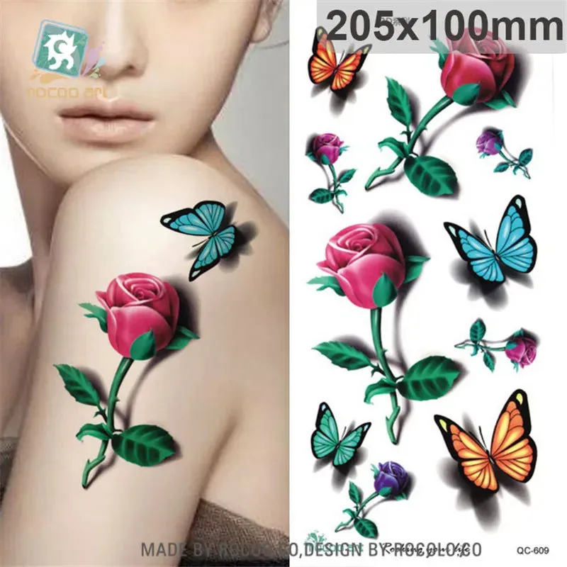 Hot Sale Temporary Waterproof Tattoo Sticker For Women Sexy Black Wedding Bracelet Jewelry Lace QC8503