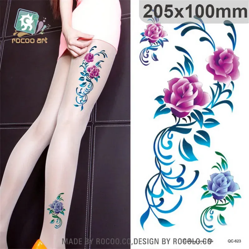 Hot Sale Temporary Waterproof Tattoo Sticker For Women Sexy Black Wedding Bracelet Jewelry Lace QC8503