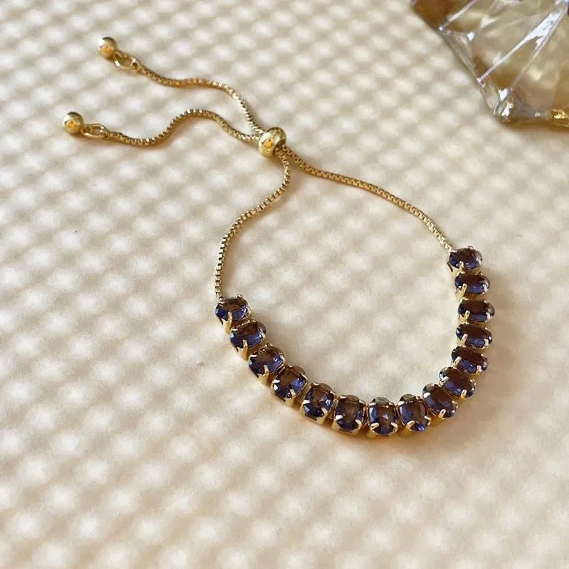 Korean Sweet Heart Opal 18K Gold Plated Stainless Steel Tennis Chain Bracelets For Women 2024 New Fashion Classics Jewelry Gifts