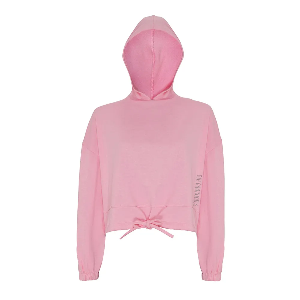 Ladies cropped Drawstring hoodie