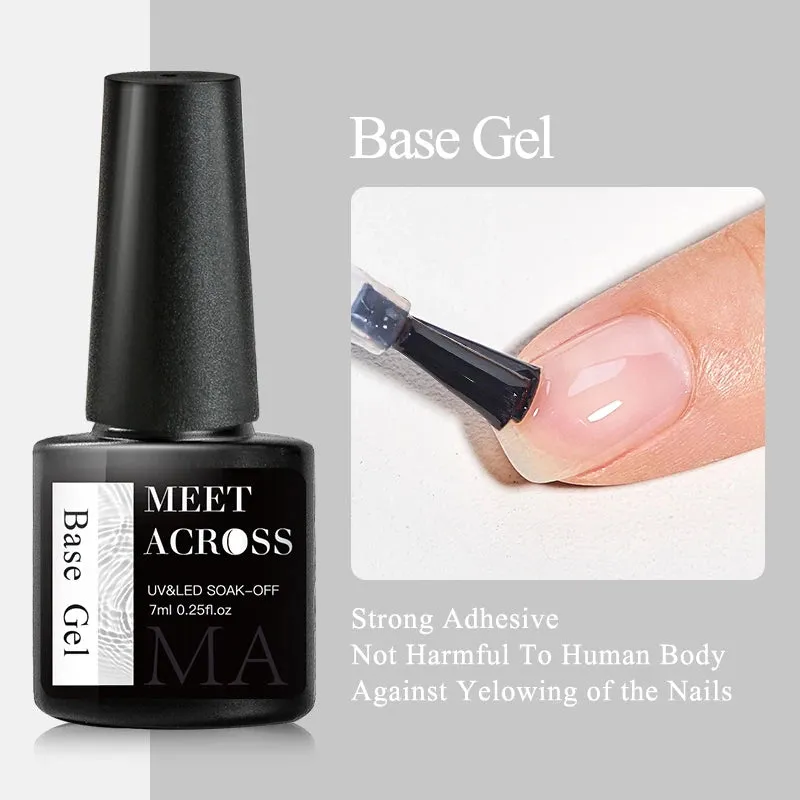 MEET ACROSS 8ml Glitter Extension Gel Nail Polish Nude Pink Gold Foils Effect Semi Permanent UV Gel Varnishes Nails Art Manicure