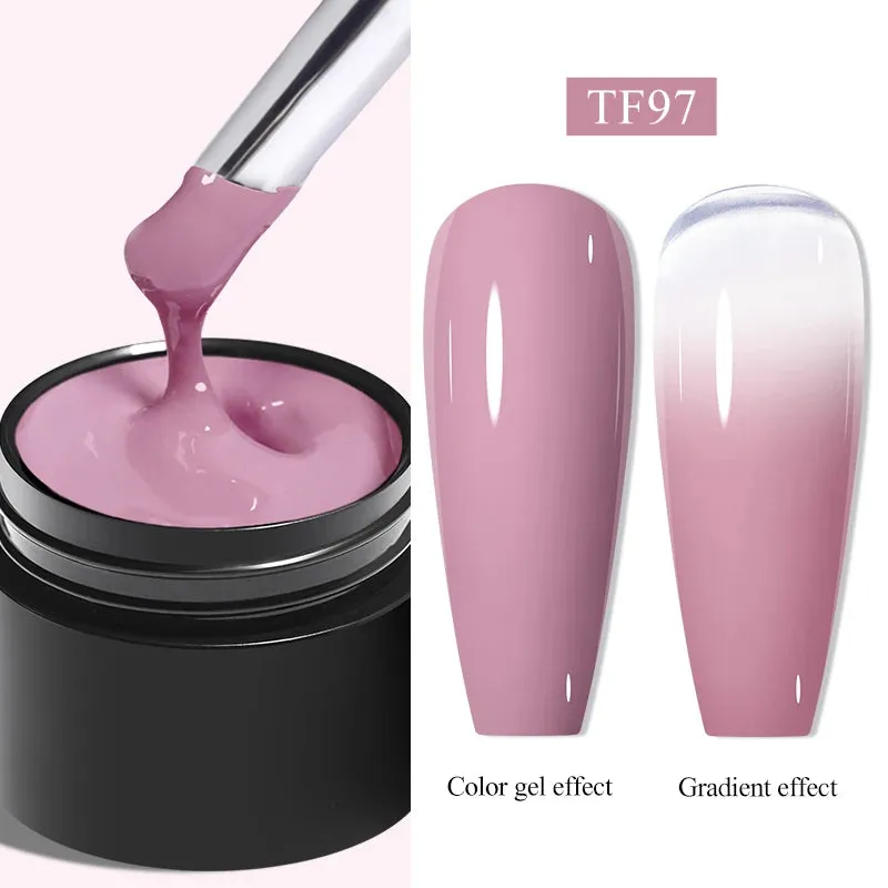 MEET ACROSS 8ml Glitter Extension Gel Nail Polish Nude Pink Gold Foils Effect Semi Permanent UV Gel Varnishes Nails Art Manicure