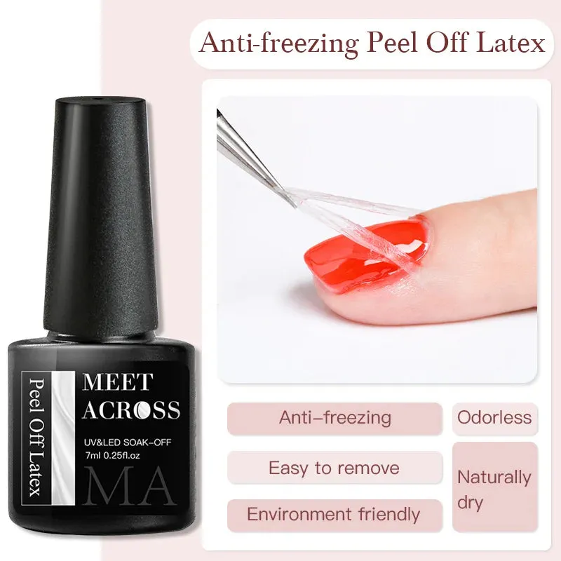 MEET ACROSS 8ml Glitter Extension Gel Nail Polish Nude Pink Gold Foils Effect Semi Permanent UV Gel Varnishes Nails Art Manicure