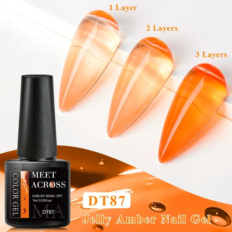 MEET ACROSS 8ml Macaron Glitter Sequins Nail Gel Polish Colorful Love Heart Irregular Shaped Sequins Nail Art Gel Varnishes DIY