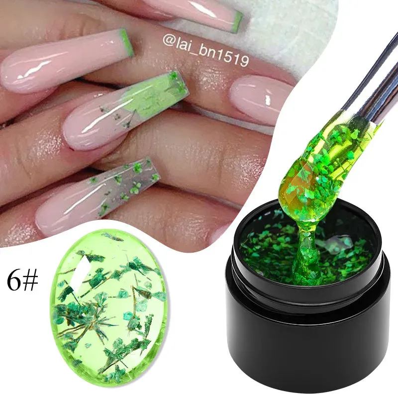 MEET ACROSS 8ml Macaron Glitter Sequins Nail Gel Polish Colorful Love Heart Irregular Shaped Sequins Nail Art Gel Varnishes DIY