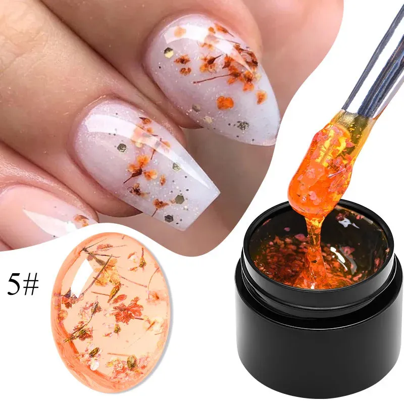 MEET ACROSS 8ml Macaron Glitter Sequins Nail Gel Polish Colorful Love Heart Irregular Shaped Sequins Nail Art Gel Varnishes DIY
