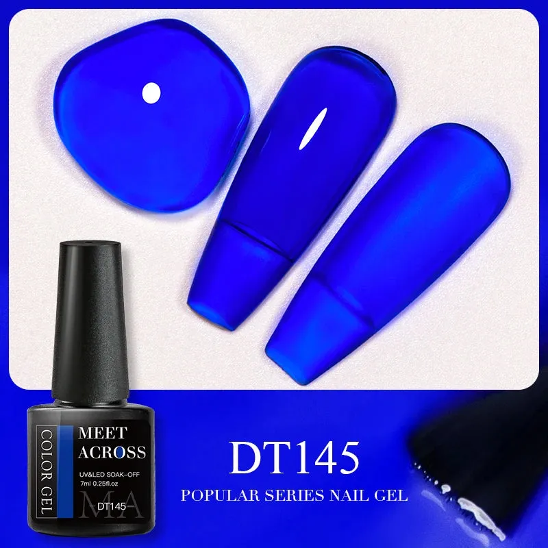 MEET ACROSS 8ml Macaron Glitter Sequins Nail Gel Polish Colorful Love Heart Irregular Shaped Sequins Nail Art Gel Varnishes DIY