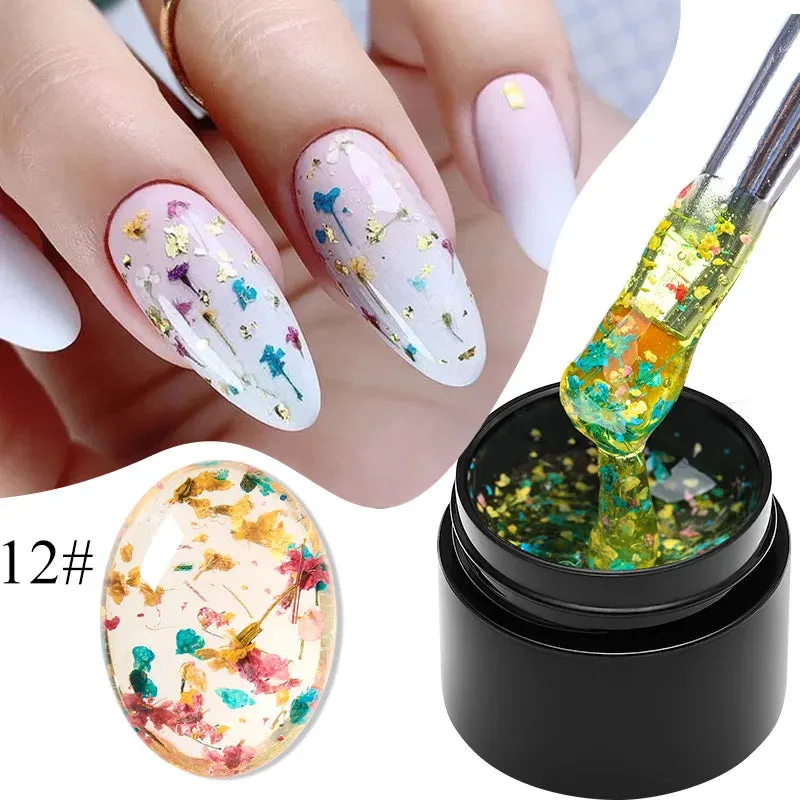 MEET ACROSS 8ml Macaron Glitter Sequins Nail Gel Polish Colorful Love Heart Irregular Shaped Sequins Nail Art Gel Varnishes DIY