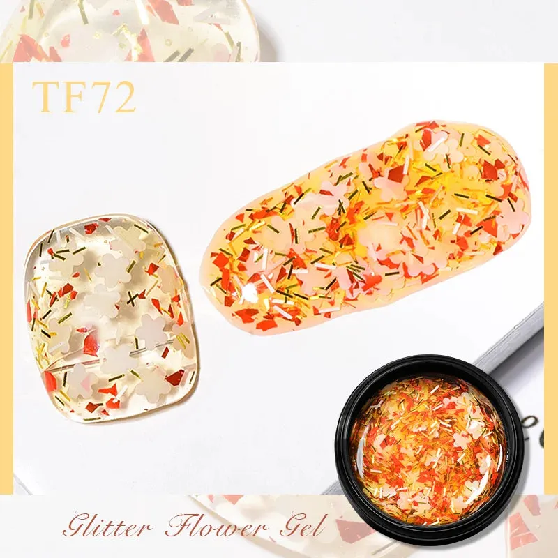 MEET ACROSS 8ml Macaron Glitter Sequins Nail Gel Polish Colorful Love Heart Irregular Shaped Sequins Nail Art Gel Varnishes DIY