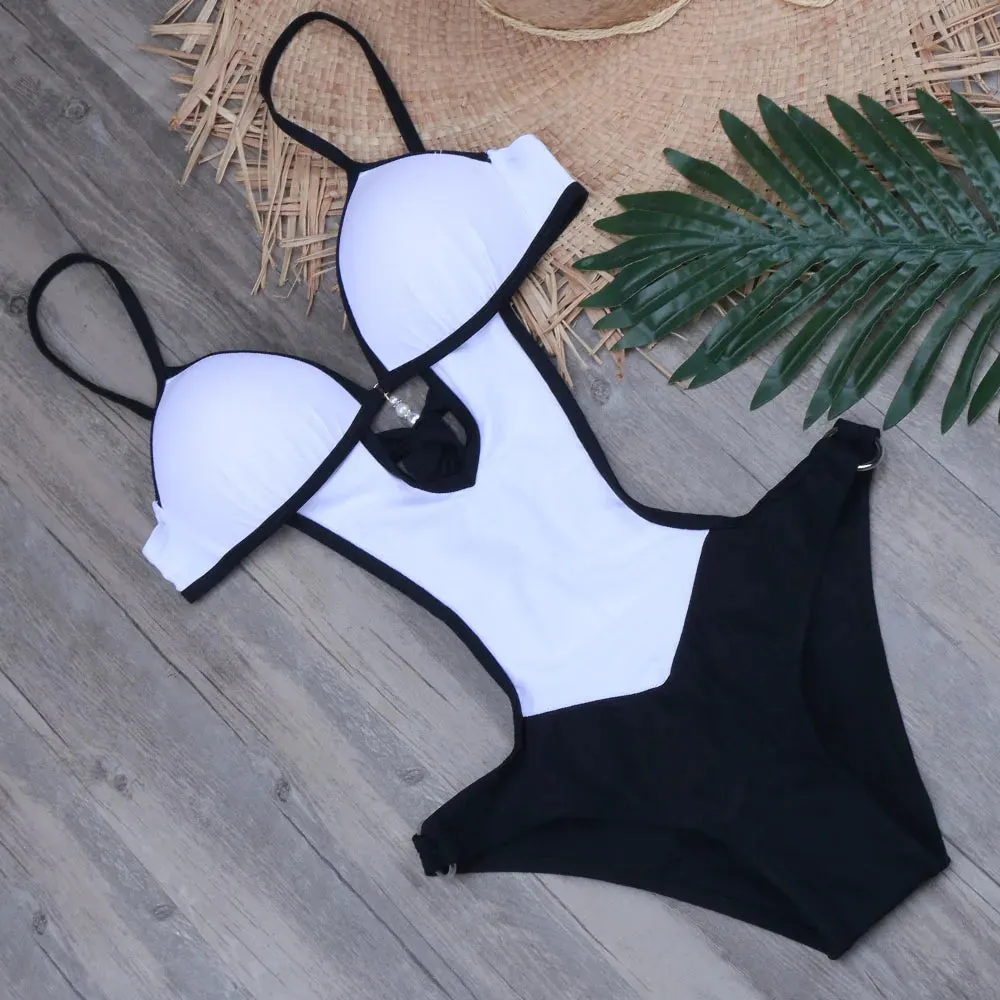 Melphieer 2019 Sexy Monokini Backless Swimsuit Lady Bodysuit Bathing Suit Monokinis Swimwear Women One Piece Swimsuit Bather XXL