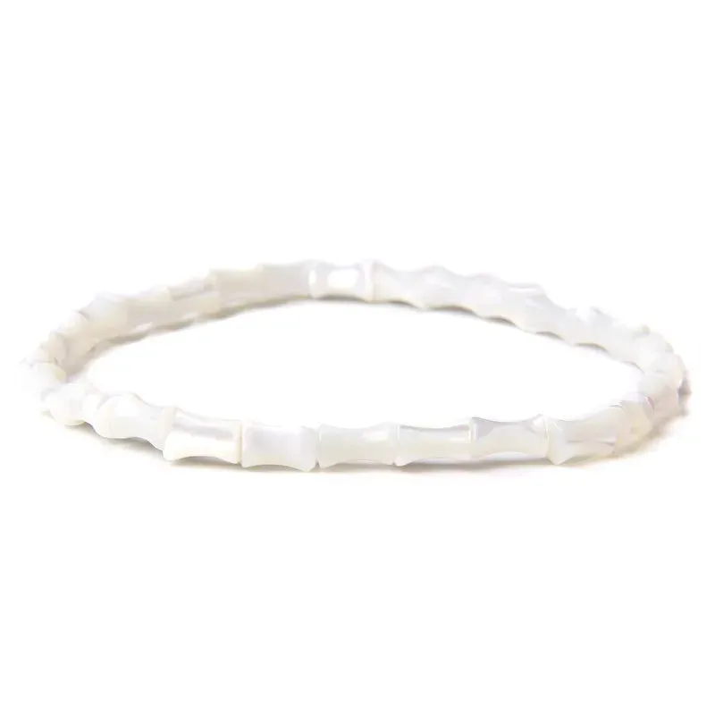 Natural Shell Stone Beads Bracelet Round Square Shell Bracelet Handmade Sequins Charm Bracelets Men Women Summer Beach Jewelry