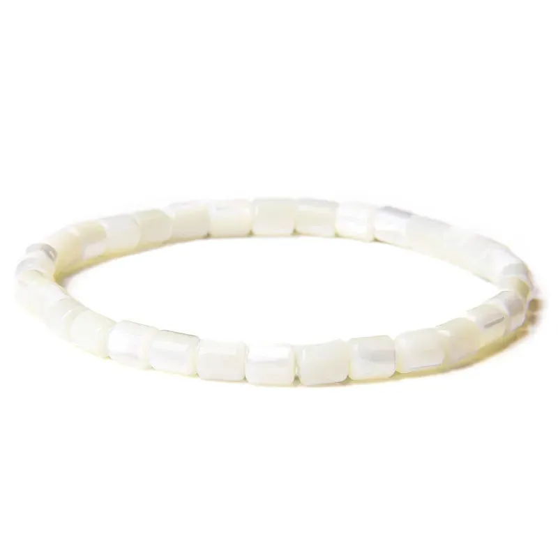 Natural Shell Stone Beads Bracelet Round Square Shell Bracelet Handmade Sequins Charm Bracelets Men Women Summer Beach Jewelry