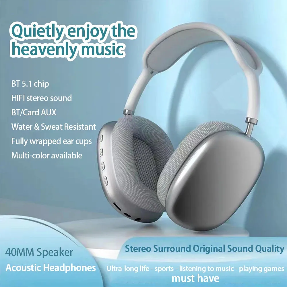 P9 Wireless Bluetooth Gaming Wireless Headphones with Noise Cancelling Mic