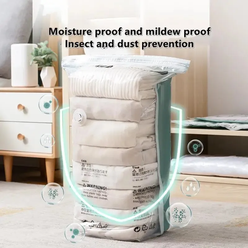 Plastic Storage Vaccum Bags for Storing Clothes blankets and Travel Accessories