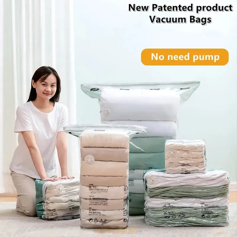 Plastic Storage Vaccum Bags for Storing Clothes blankets and Travel Accessories
