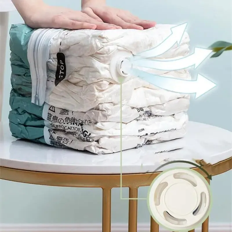Plastic Storage Vaccum Bags for Storing Clothes blankets and Travel Accessories