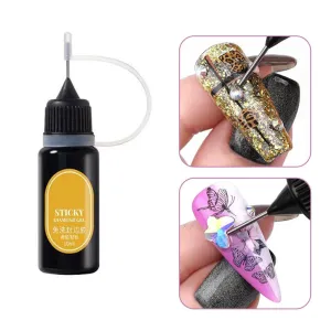 Rhinestone Glue Gel 10ML 2 in 1 Nail Art Gem Glue Precision Filling Wipe-Off Rhinestone Glue Gel Adhesive Resin Gem Jewelry