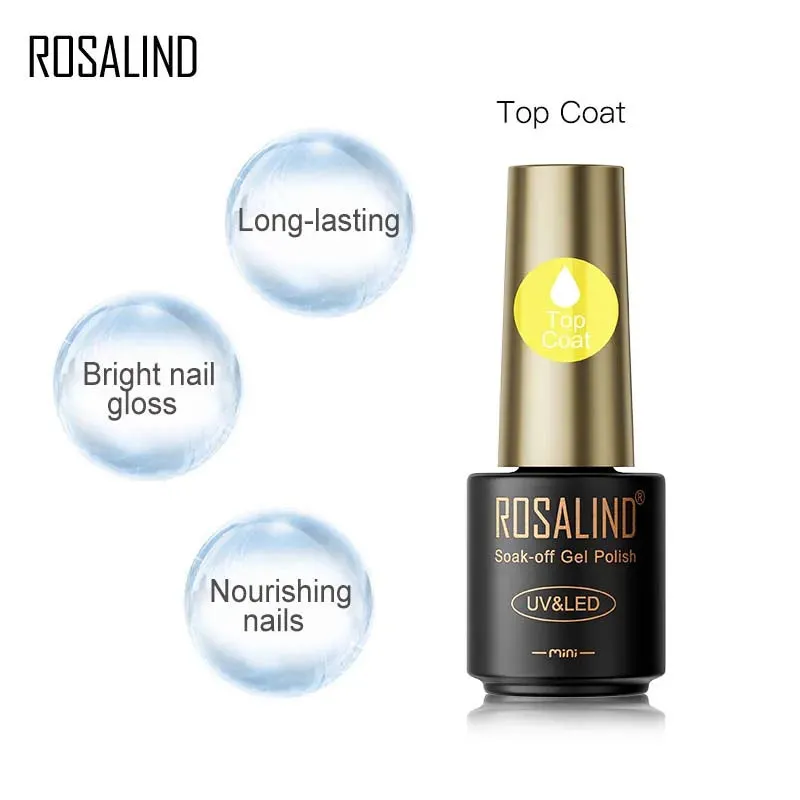 ROSALIND Nail Polish Varnish hybrid Red Series Nail Art Vernis Semi Permanent  Base Top Coat UV LED Soff Off Gel nail polish