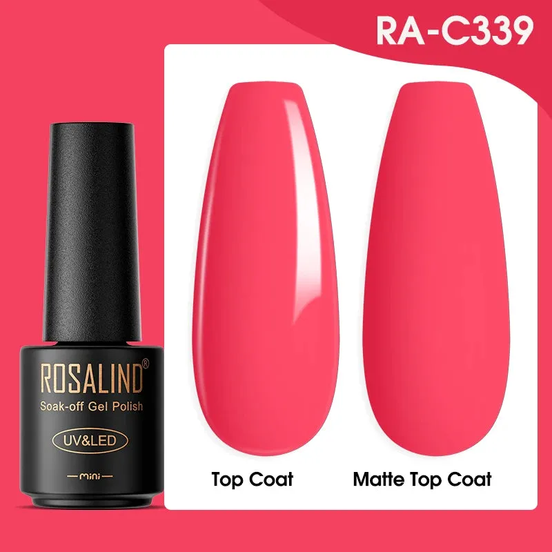 ROSALIND Nail Polish Varnish hybrid Red Series Nail Art Vernis Semi Permanent  Base Top Coat UV LED Soff Off Gel nail polish