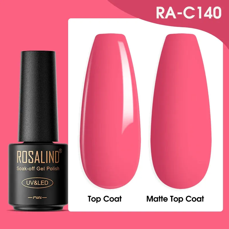 ROSALIND Nail Polish Varnish hybrid Red Series Nail Art Vernis Semi Permanent  Base Top Coat UV LED Soff Off Gel nail polish