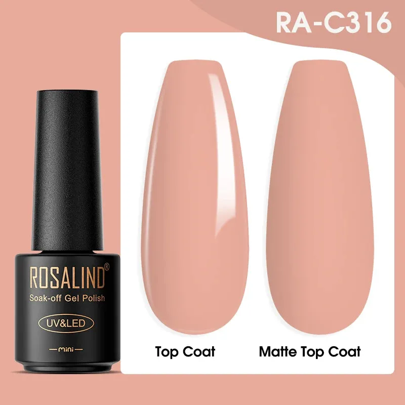 ROSALIND Nail Polish Varnish hybrid Red Series Nail Art Vernis Semi Permanent  Base Top Coat UV LED Soff Off Gel nail polish