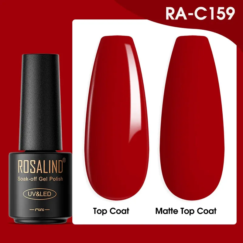 ROSALIND Nail Polish Varnish hybrid Red Series Nail Art Vernis Semi Permanent  Base Top Coat UV LED Soff Off Gel nail polish