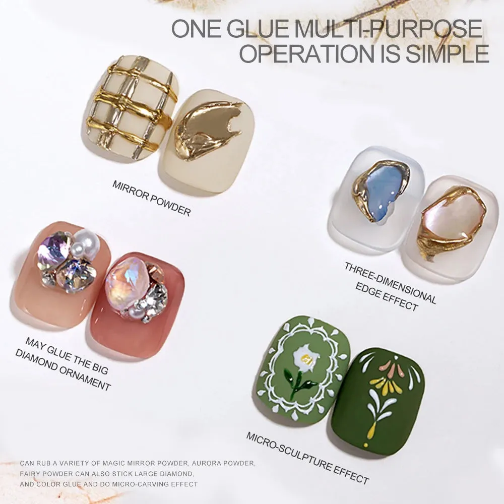 Semi-solid Magic Mirror Powder Modeling Gel 3D Tranparent Phototherapy Nail Art Glue Multifunctional Glue Soak Off UV Manicure8g