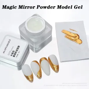 Semi-solid Magic Mirror Powder Modeling Gel 3D Tranparent Phototherapy Nail Art Glue Multifunctional Glue Soak Off UV Manicure8g