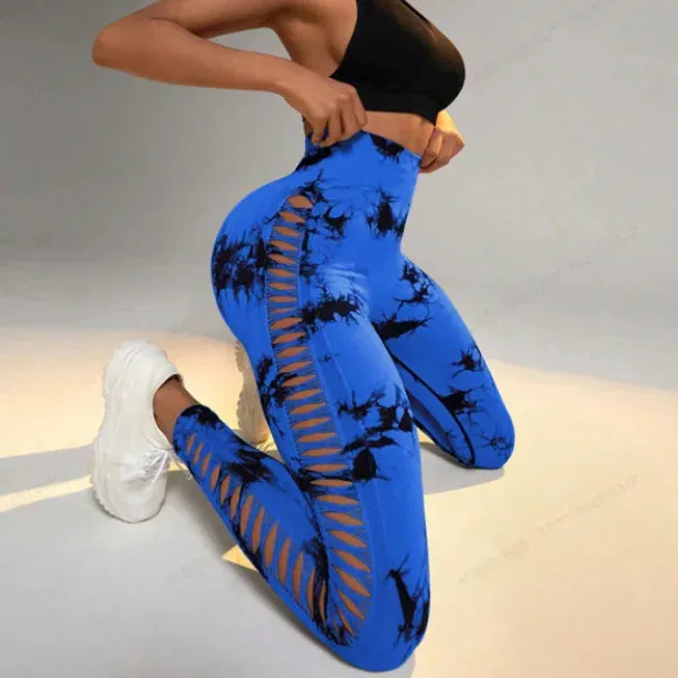 Sexy Hollow Black  Seamless Leggings Women Fitness Leggings Gym Yoga Pants High Waist Yoga Pants Sports Female Clothing