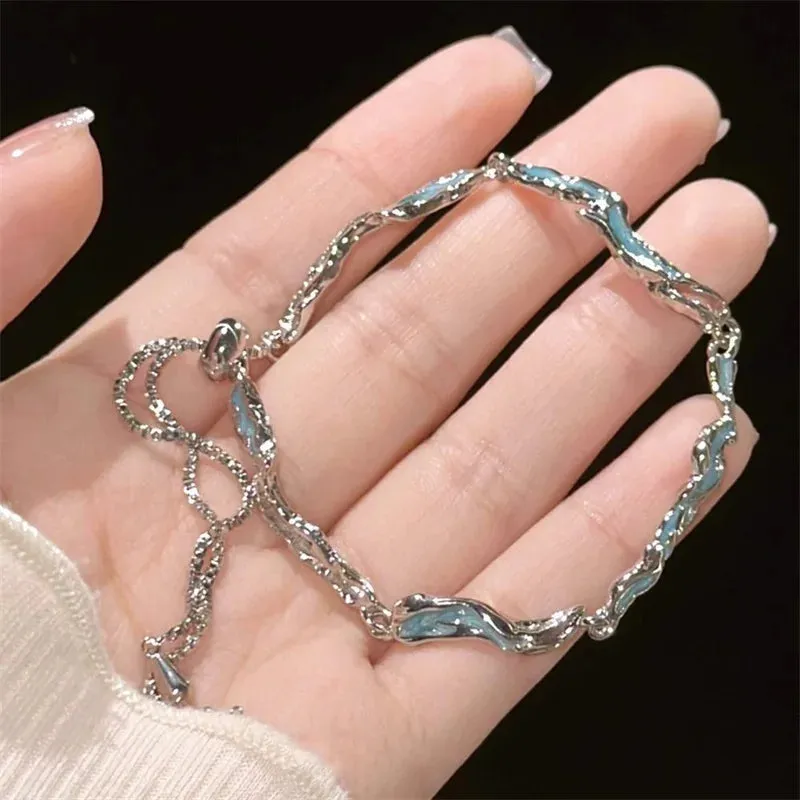 Simple Heart Pendant Bracelet Charming Beads Chain with Couple Heart Pendant Bracelets for Women Jewelry Gifts Wholesale