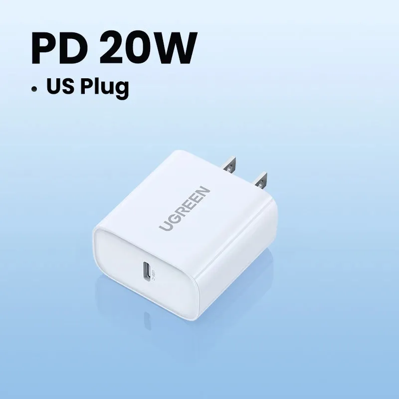 UGREEN Quick Charge 4.0 3.0 QC PD Charger 20W QC4.0 QC3.0 USB Type C Fast Charger for iPhone 16 15 14 Pro Xiaomi Phone PDCharger