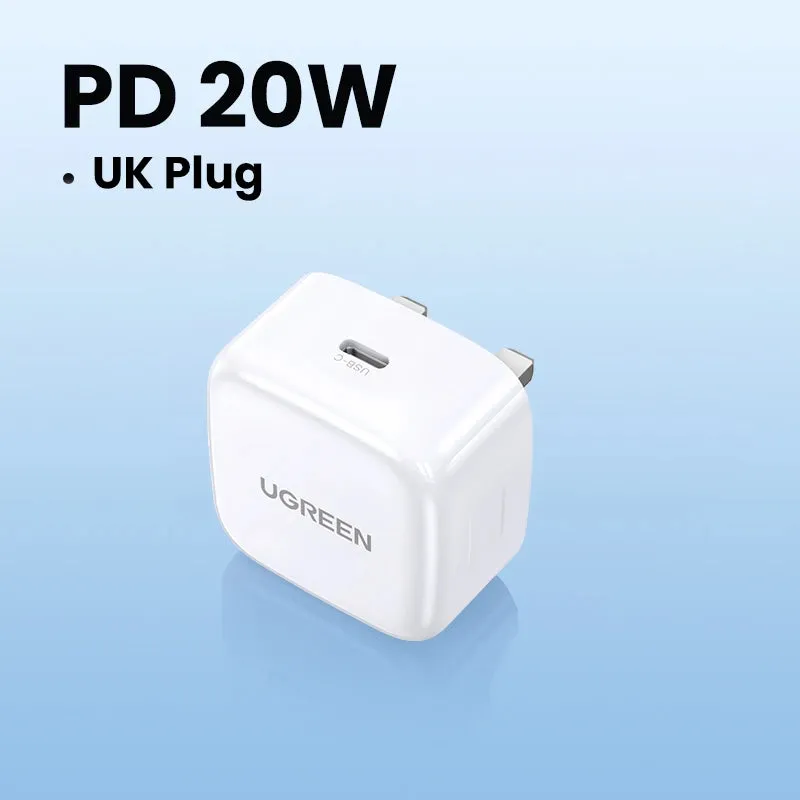 UGREEN Quick Charge 4.0 3.0 QC PD Charger 20W QC4.0 QC3.0 USB Type C Fast Charger for iPhone 16 15 14 Pro Xiaomi Phone PDCharger