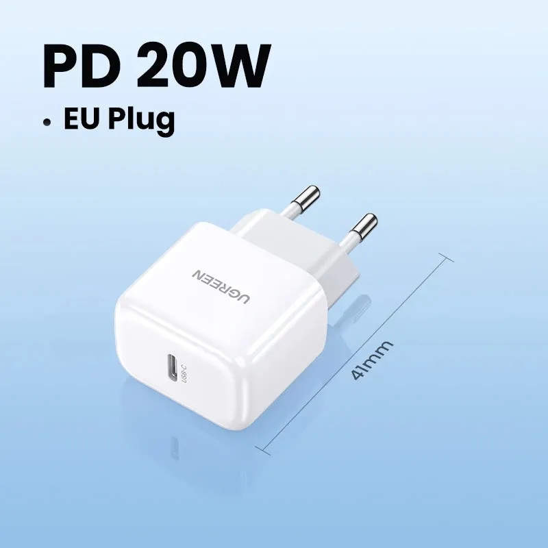 UGREEN Quick Charge 4.0 3.0 QC PD Charger 20W QC4.0 QC3.0 USB Type C Fast Charger for iPhone 16 15 14 Pro Xiaomi Phone PDCharger