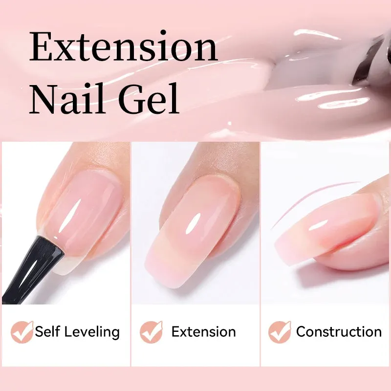 UR SUGAR 15ml Extension Gel Hard Jelly Nail Gel Clear Nude Pink French Finger Prolong Self Leveling Soak Off UV Construction Gel