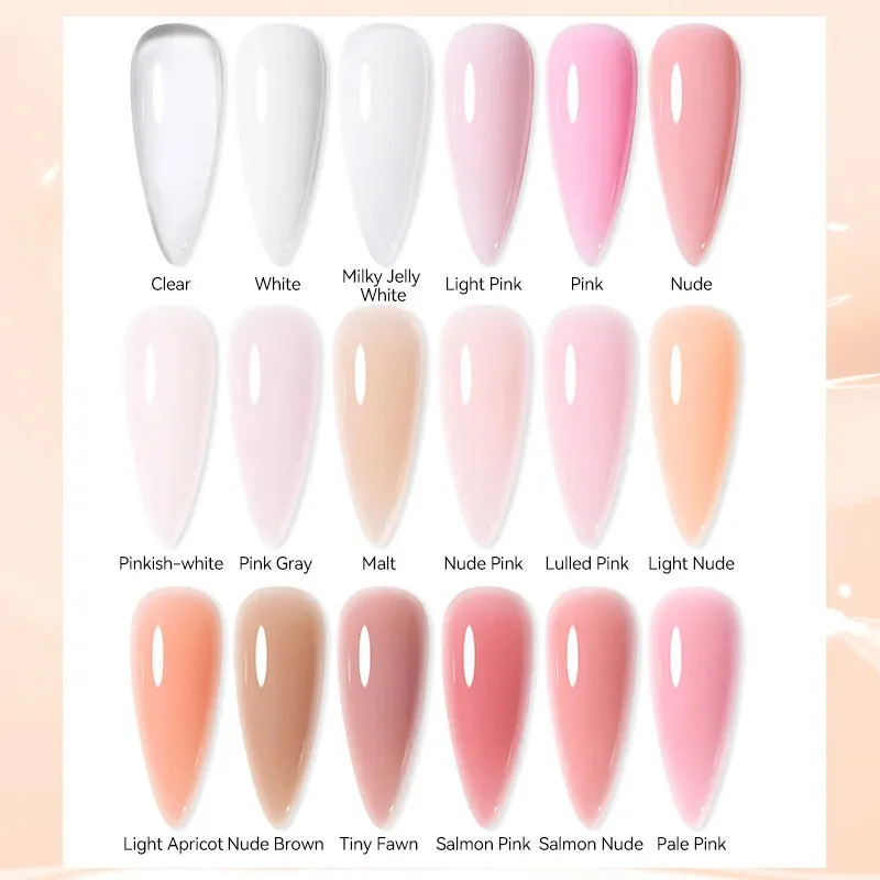 UR SUGAR 15ml Extension Gel Hard Jelly Nail Gel Clear Nude Pink French Finger Prolong Self Leveling Soak Off UV Construction Gel