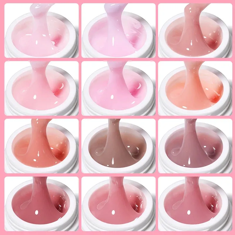 UR SUGAR 15ml Extension Gel Hard Jelly Nail Gel Clear Nude Pink French Finger Prolong Self Leveling Soak Off UV Construction Gel