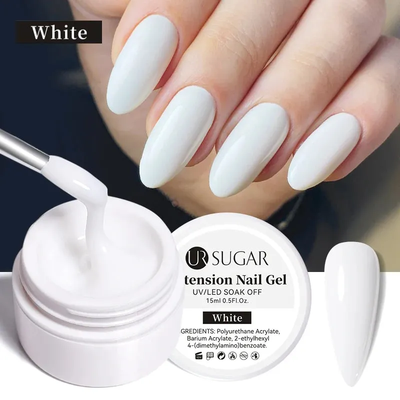 UR SUGAR 15ml Extension Gel Hard Jelly Nail Gel Clear Nude Pink French Finger Prolong Self Leveling Soak Off UV Construction Gel