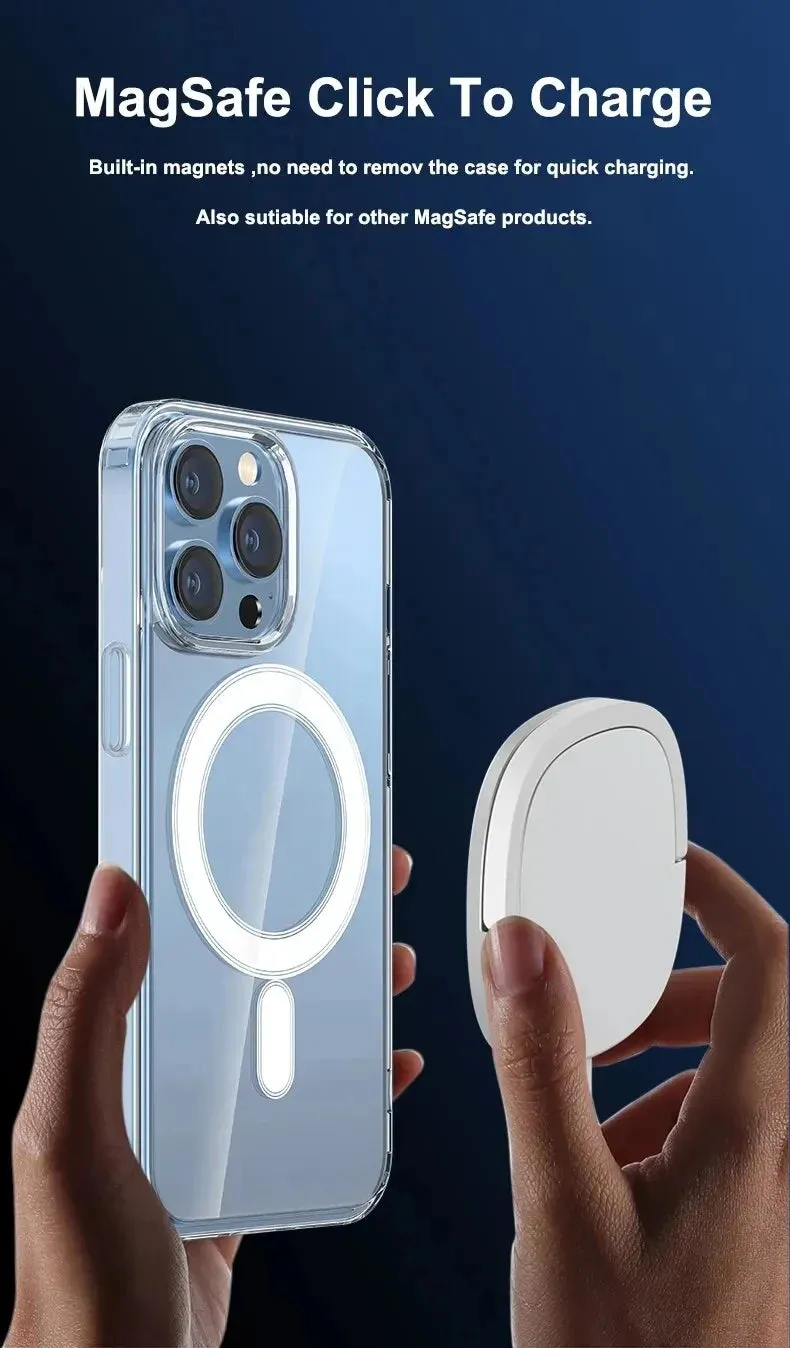 Vanuoxin Original Magnetic Case for iPhone 15 14 13 12 Mini 11 Pro Max for MagSafe Clear Shockproof Phone Cover PC TPU Shell