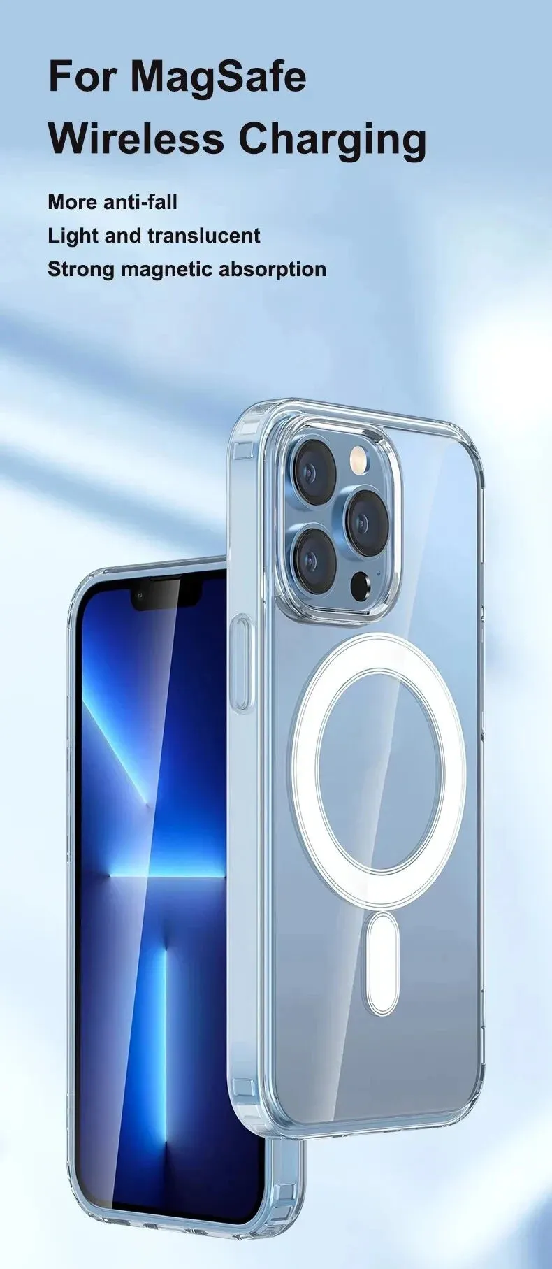 Vanuoxin Original Magnetic Case for iPhone 15 14 13 12 Mini 11 Pro Max for MagSafe Clear Shockproof Phone Cover PC TPU Shell