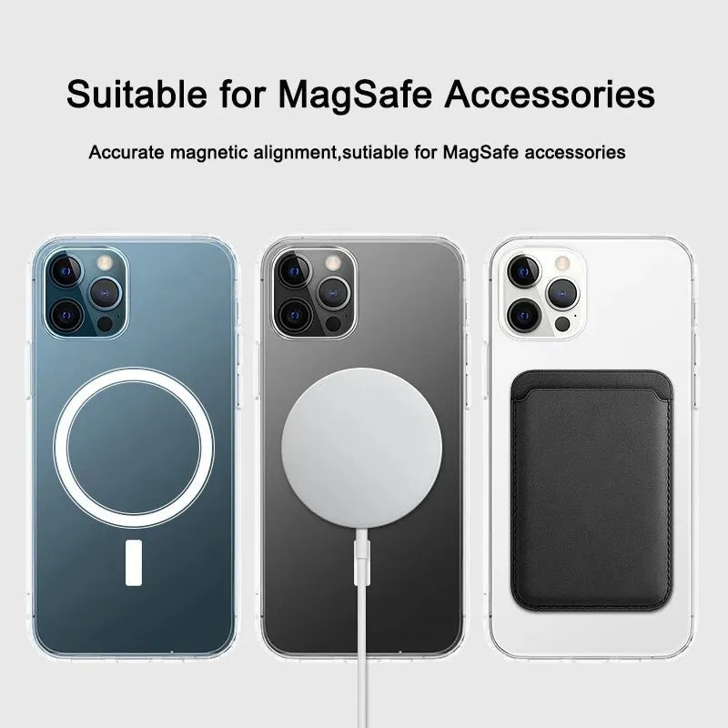 Vanuoxin Original Magnetic Case for iPhone 15 14 13 12 Mini 11 Pro Max for MagSafe Clear Shockproof Phone Cover PC TPU Shell