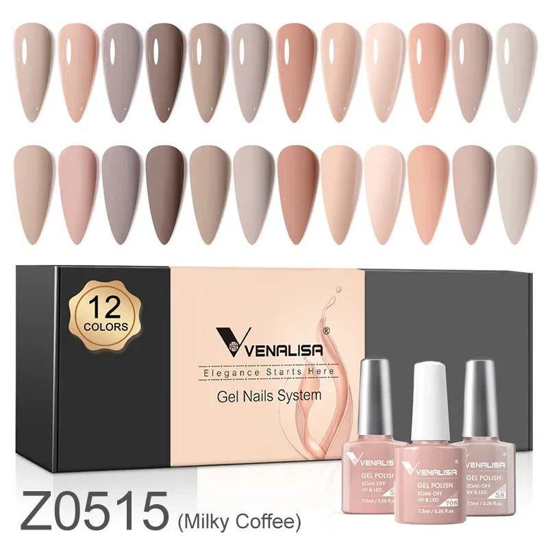 Venalisa Branded Kit Gel Nail Polish 6/12pcs/lot x7.5ml Semi Permanent Neon Color New Learner Soak Off UV LED Nails Varnish Set