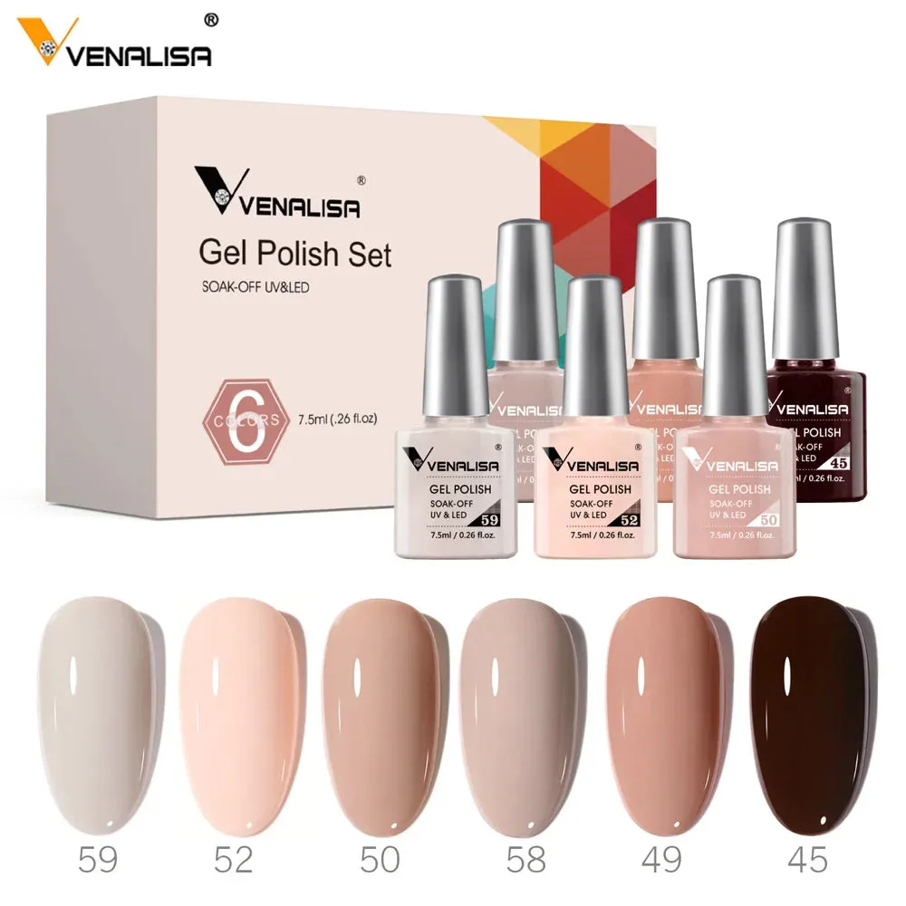 Venalisa Branded Kit Gel Nail Polish 6/12pcs/lot x7.5ml Semi Permanent Neon Color New Learner Soak Off UV LED Nails Varnish Set