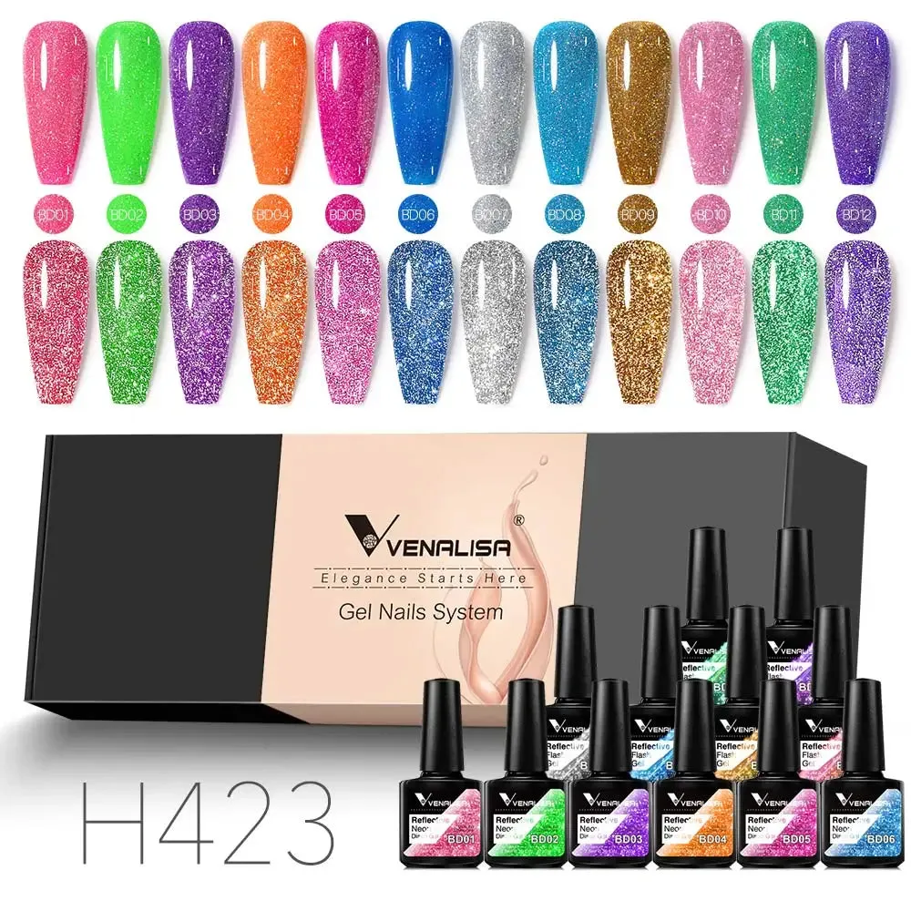 Venalisa Branded Kit Gel Nail Polish 6/12pcs/lot x7.5ml Semi Permanent Neon Color New Learner Soak Off UV LED Nails Varnish Set