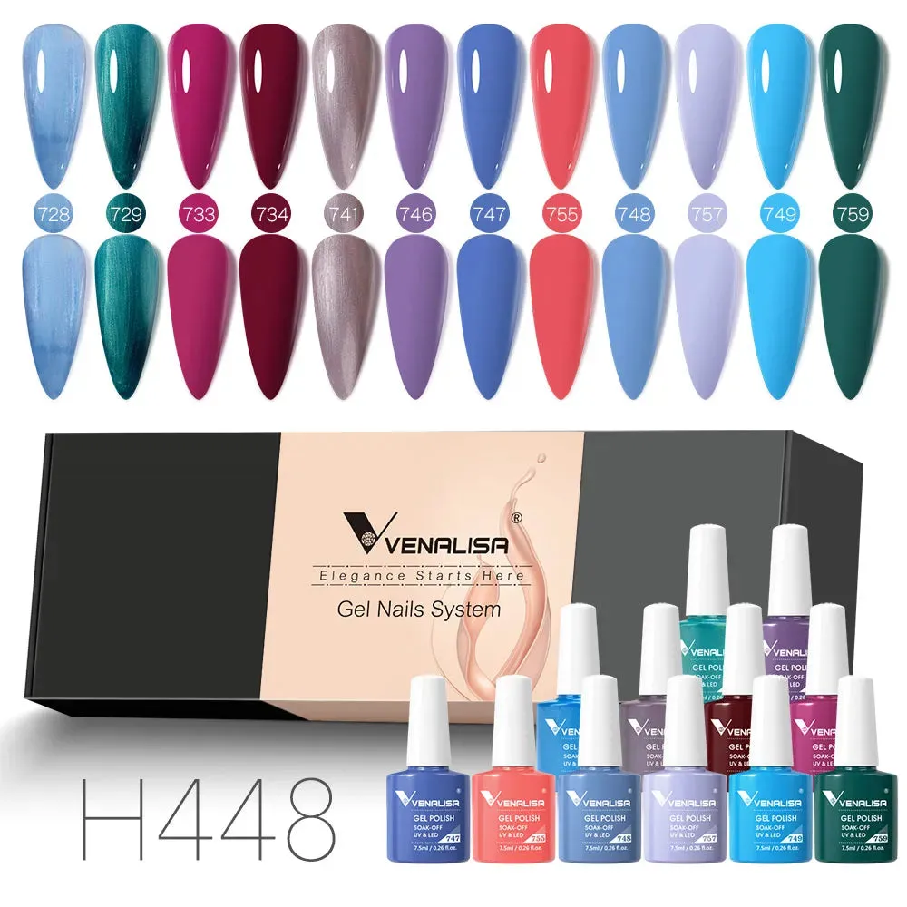 Venalisa Branded Kit Gel Nail Polish 6/12pcs/lot x7.5ml Semi Permanent Neon Color New Learner Soak Off UV LED Nails Varnish Set