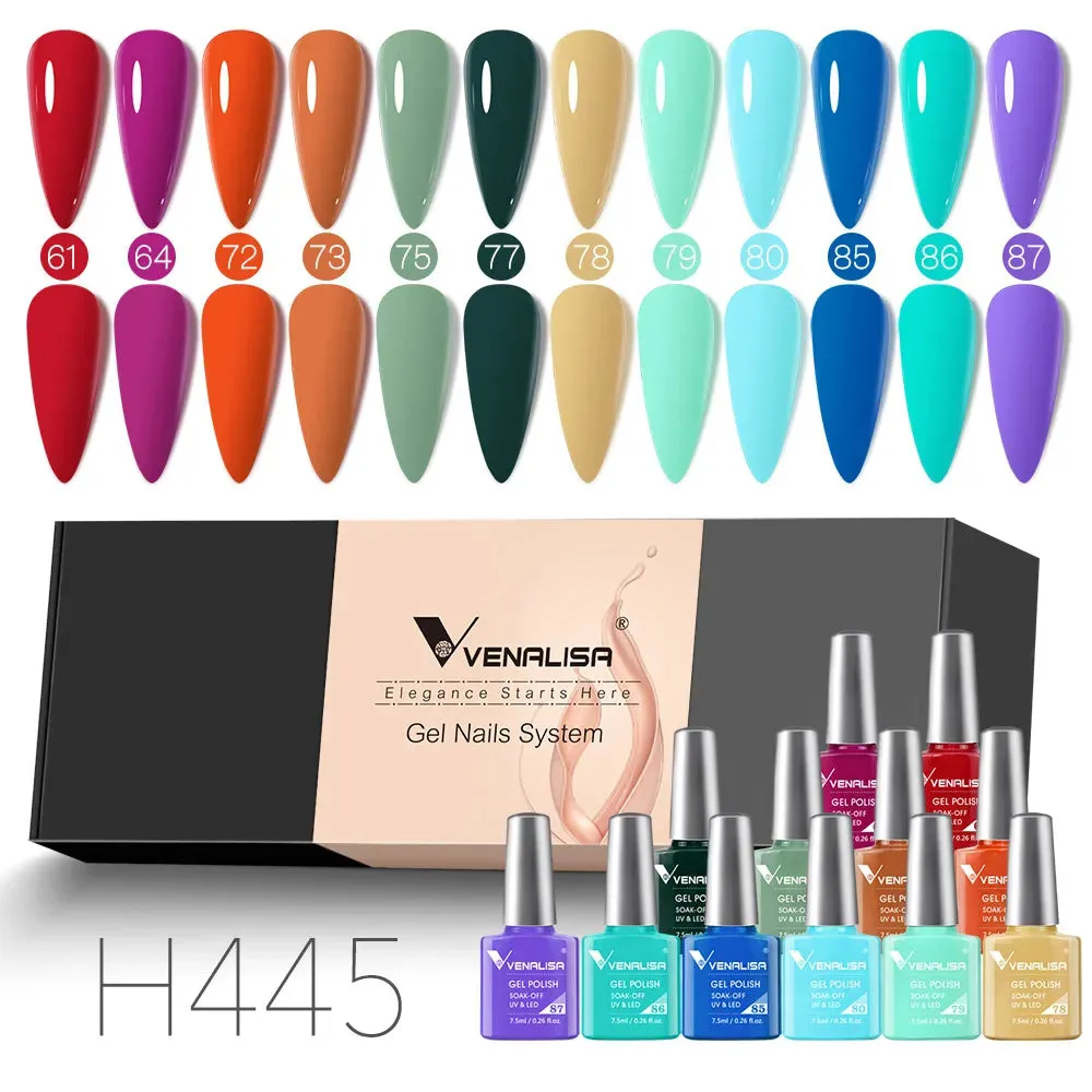Venalisa Branded Kit Gel Nail Polish 6/12pcs/lot x7.5ml Semi Permanent Neon Color New Learner Soak Off UV LED Nails Varnish Set