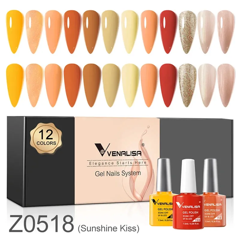 Venalisa Branded Kit Gel Nail Polish 6/12pcs/lot x7.5ml Semi Permanent Neon Color New Learner Soak Off UV LED Nails Varnish Set