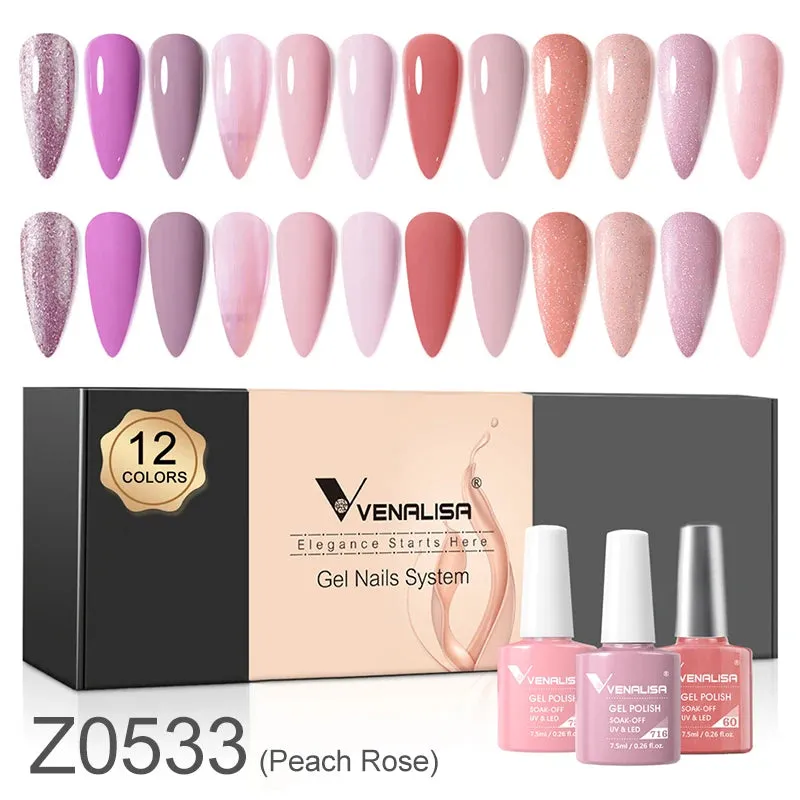 Venalisa Branded Kit Gel Nail Polish 6/12pcs/lot x7.5ml Semi Permanent Neon Color New Learner Soak Off UV LED Nails Varnish Set